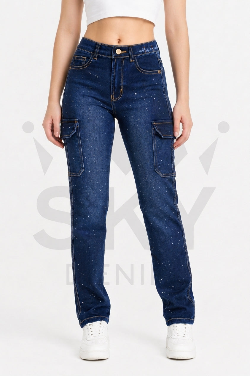 NIÑA CARGO SKYJEANS PEDRERÍA